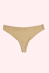 mocha seamless thong panty actual product picture flat lay