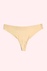 beige seamless thong panty actual product picture flat lay