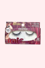 Boudoir – Diamond crystal studs on baby wispy natural doll false eyelashes front
