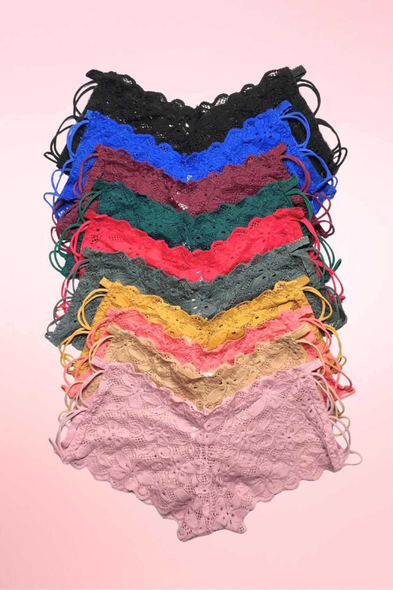 Lace Cheeky Panty with Cross Strappy Side