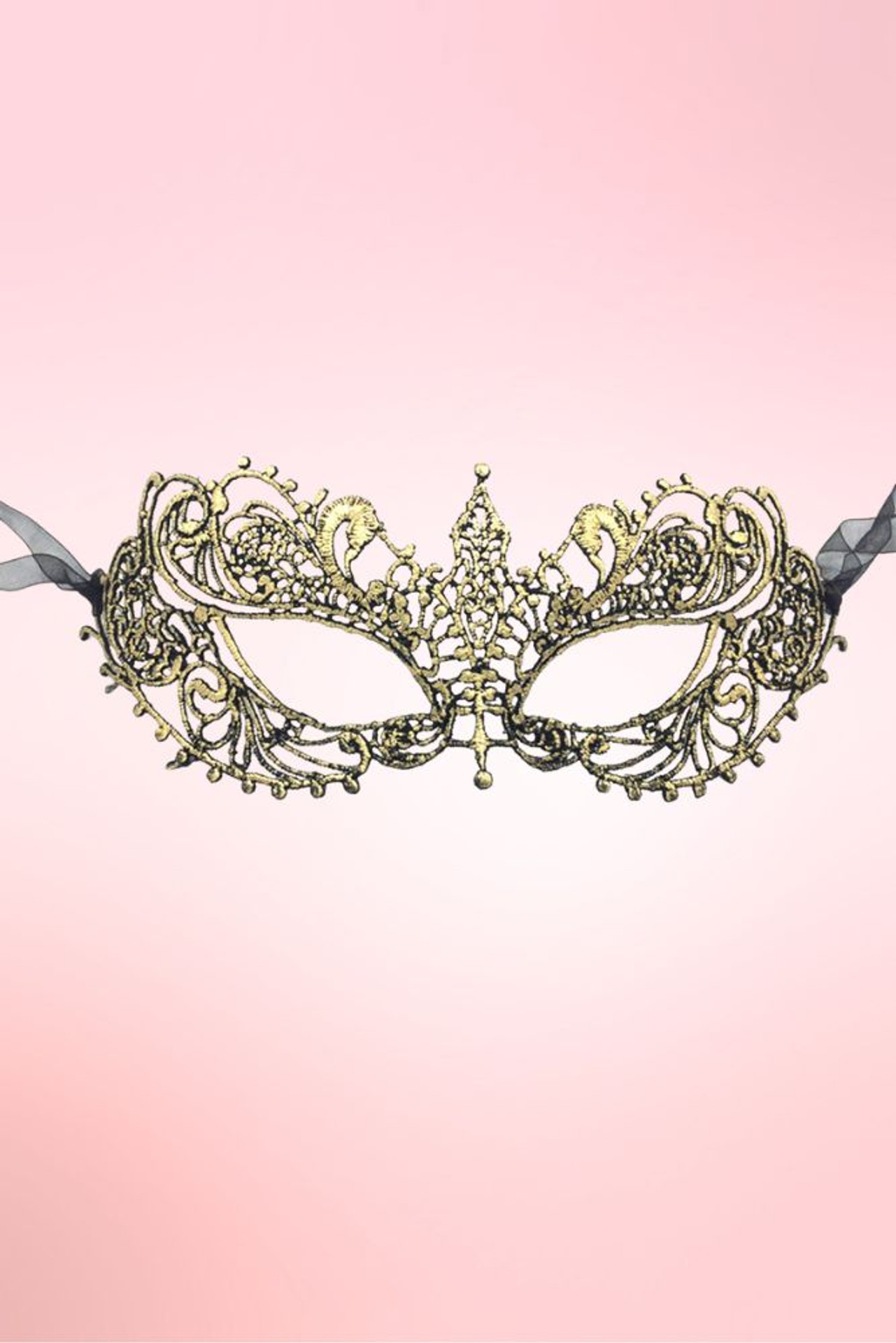 Natalie Gold Lace Mask