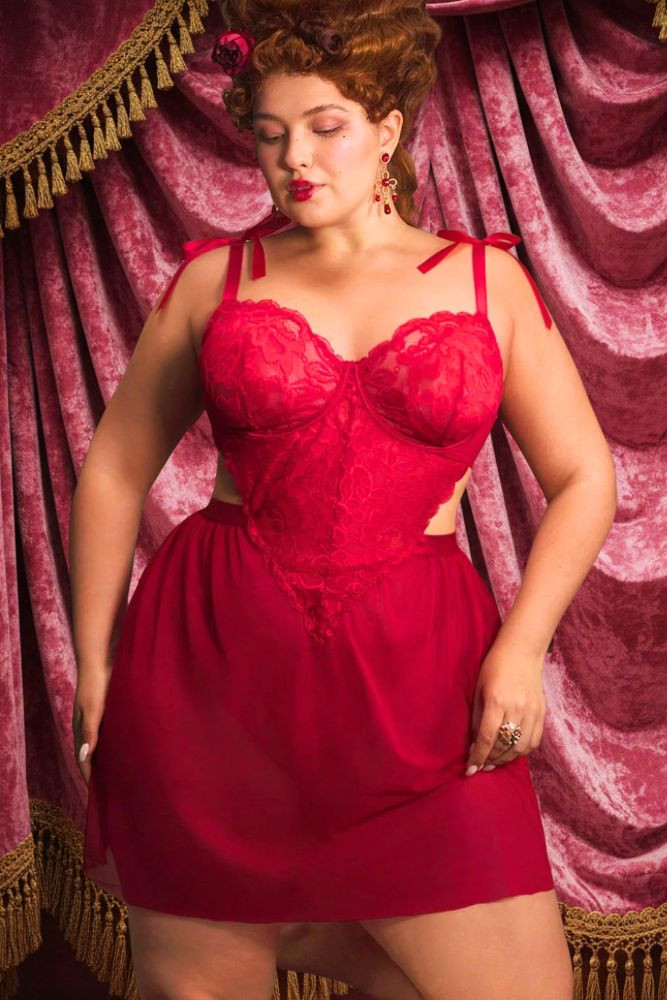 Tiffany Red Plus Size Lingerie Nighties