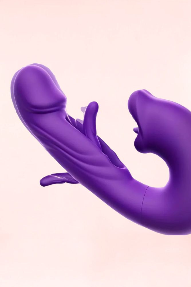David 3 in 1 Gspot Tapping Licking Dildo Vibrator