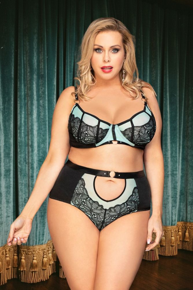 Trixie blue bra and panty set.