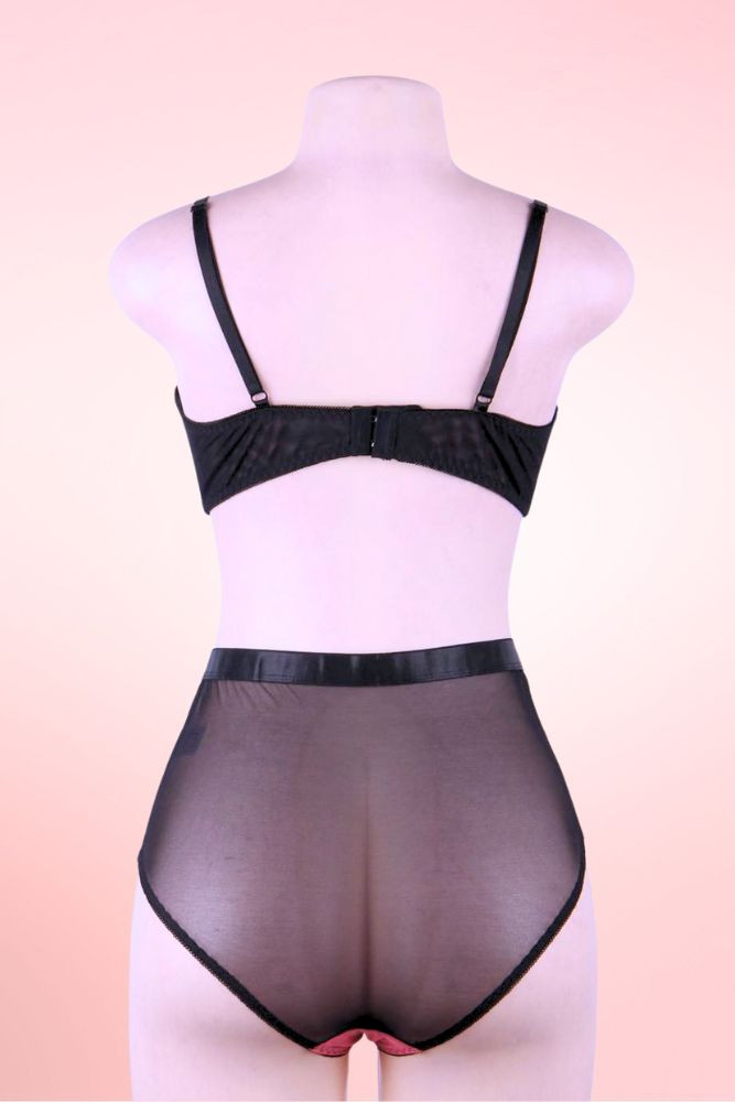 Trixie Pink Plus Size Retro Bra and Panty Set