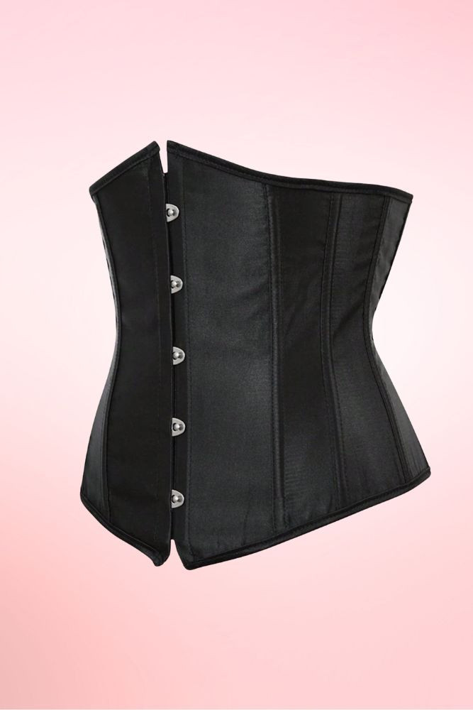 Black Satin Underbust Waist Corset