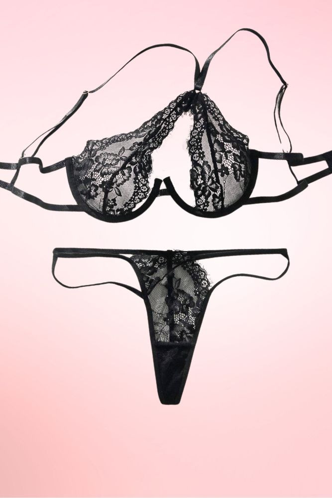 Lavinia Black Lace Lingerie Set