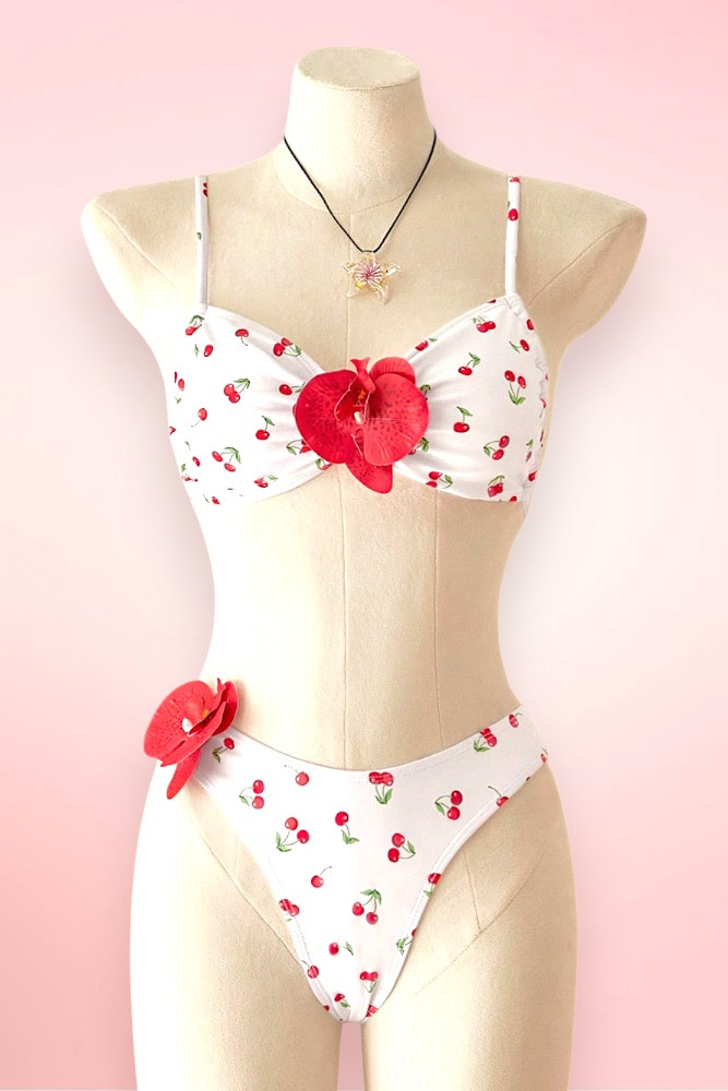 Retro Cherry Print Orchis Two Piece Swimsuit.