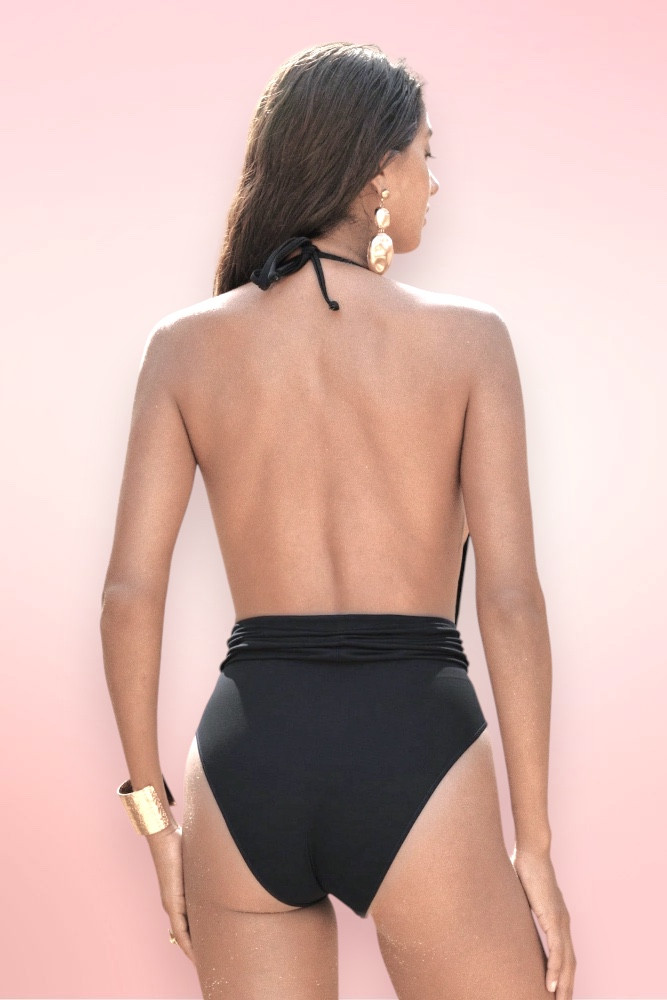 Antigua Black Keyhole One Piece Swimsuit