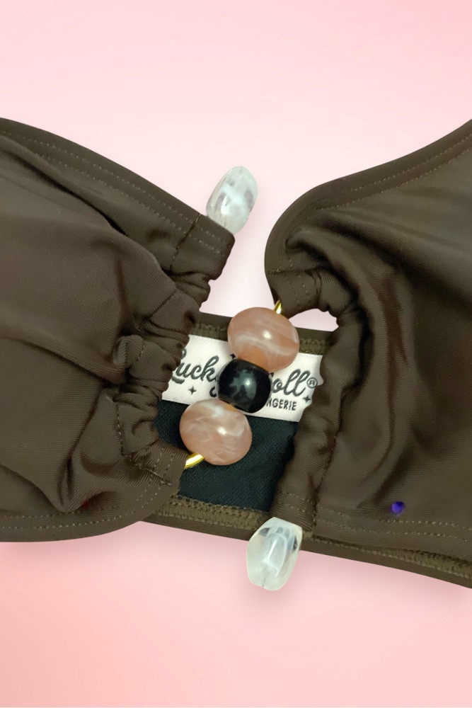 faux semi precious gem accents.