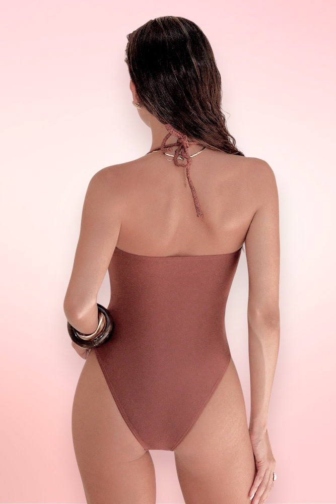 Mirissa Brown One Piece Swimsuit