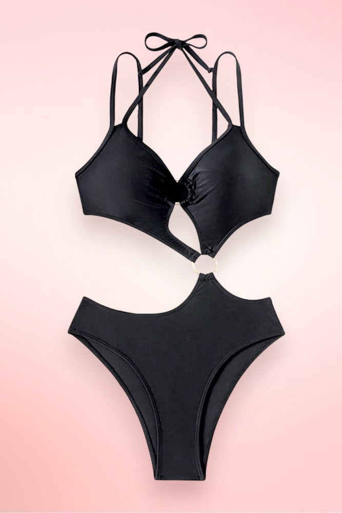 Black One Piece Monokini.