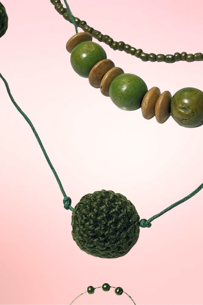 Cattleya Crochet Wooden Beaded Necklace