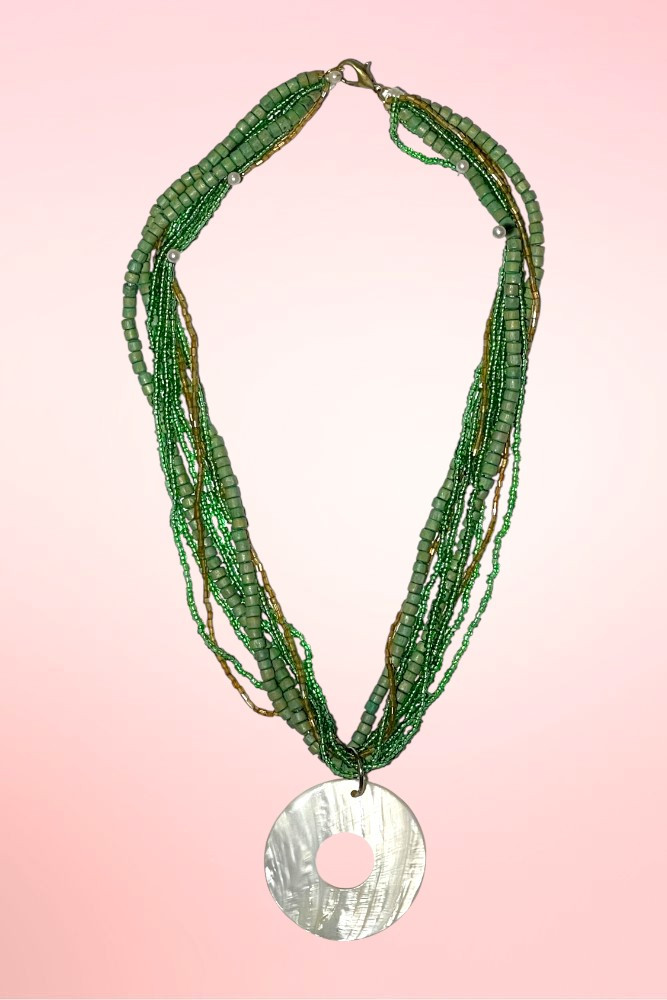 Solstice Mother of Pearl Multi Layer Beaded Necklace