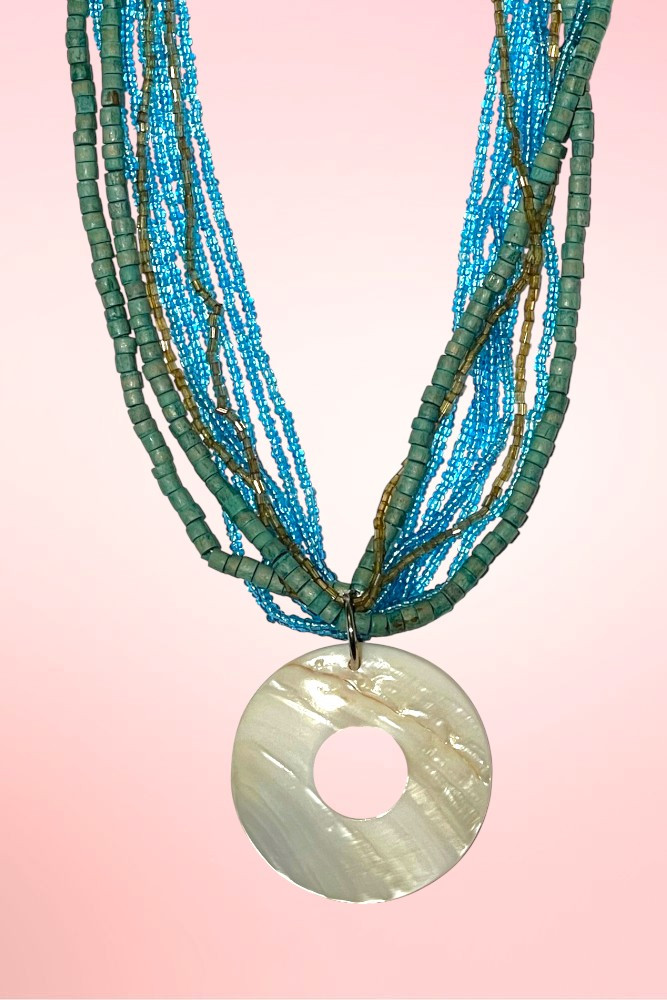 Solstice Mother of Pearl Multi Layer Beaded Necklace