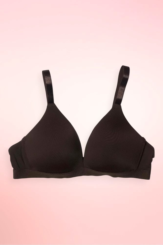Brown seamless wireless triangle cup T-shirt bra.