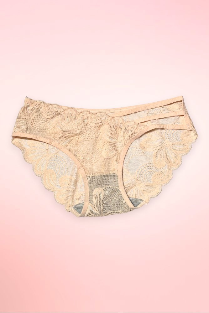 Double Side Strap Floral Lace Bikini Panty Underwear