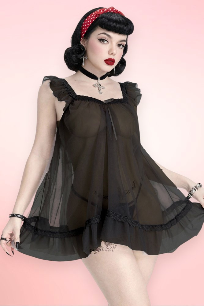 Black Sheer Babydoll.