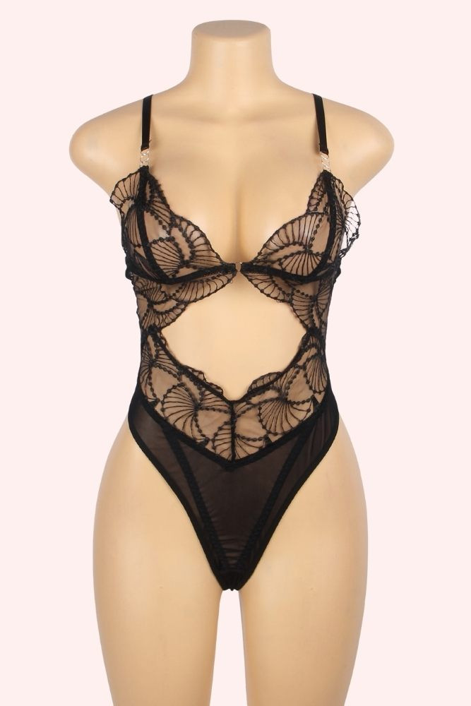 Asha Black Lace Teddy