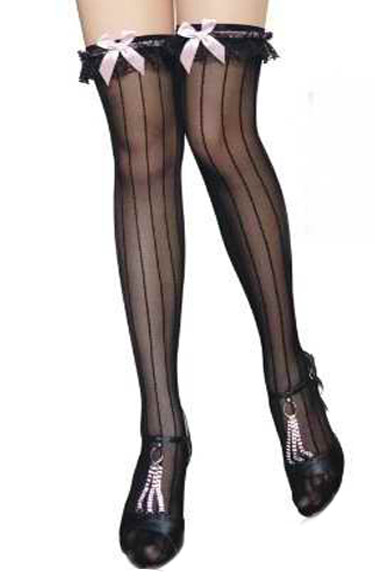 Vertical Burlesque Thigh Stockings