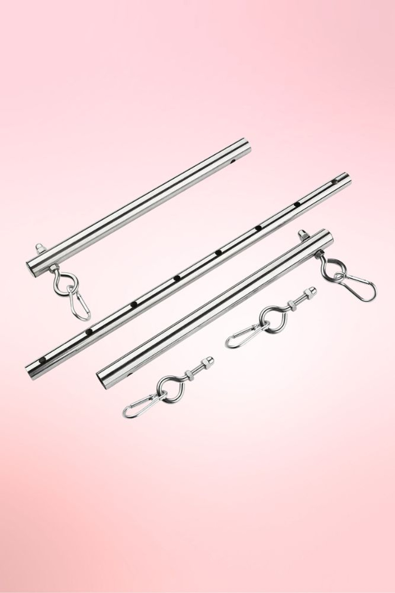 Stainless Leg Spreader Bar with Handcuffs and Ankle Cuffs