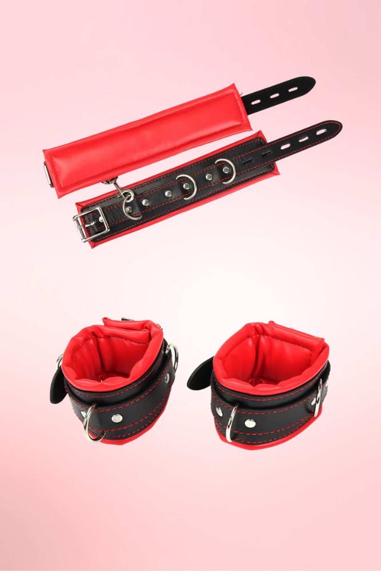 handcuffs and anklecuffs.