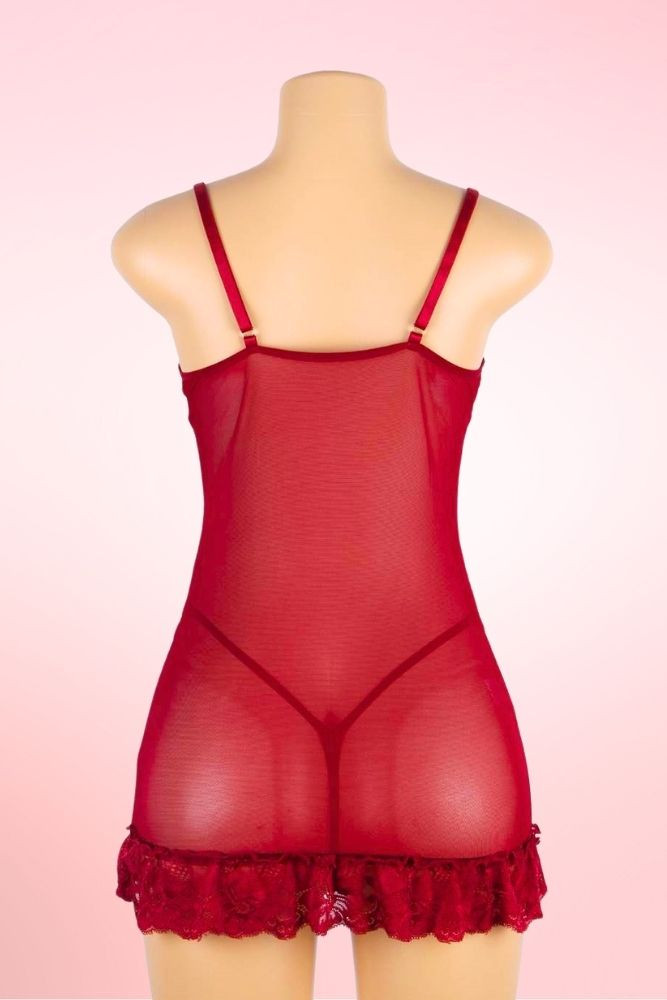 Julia Maroon Red Lace Nightie