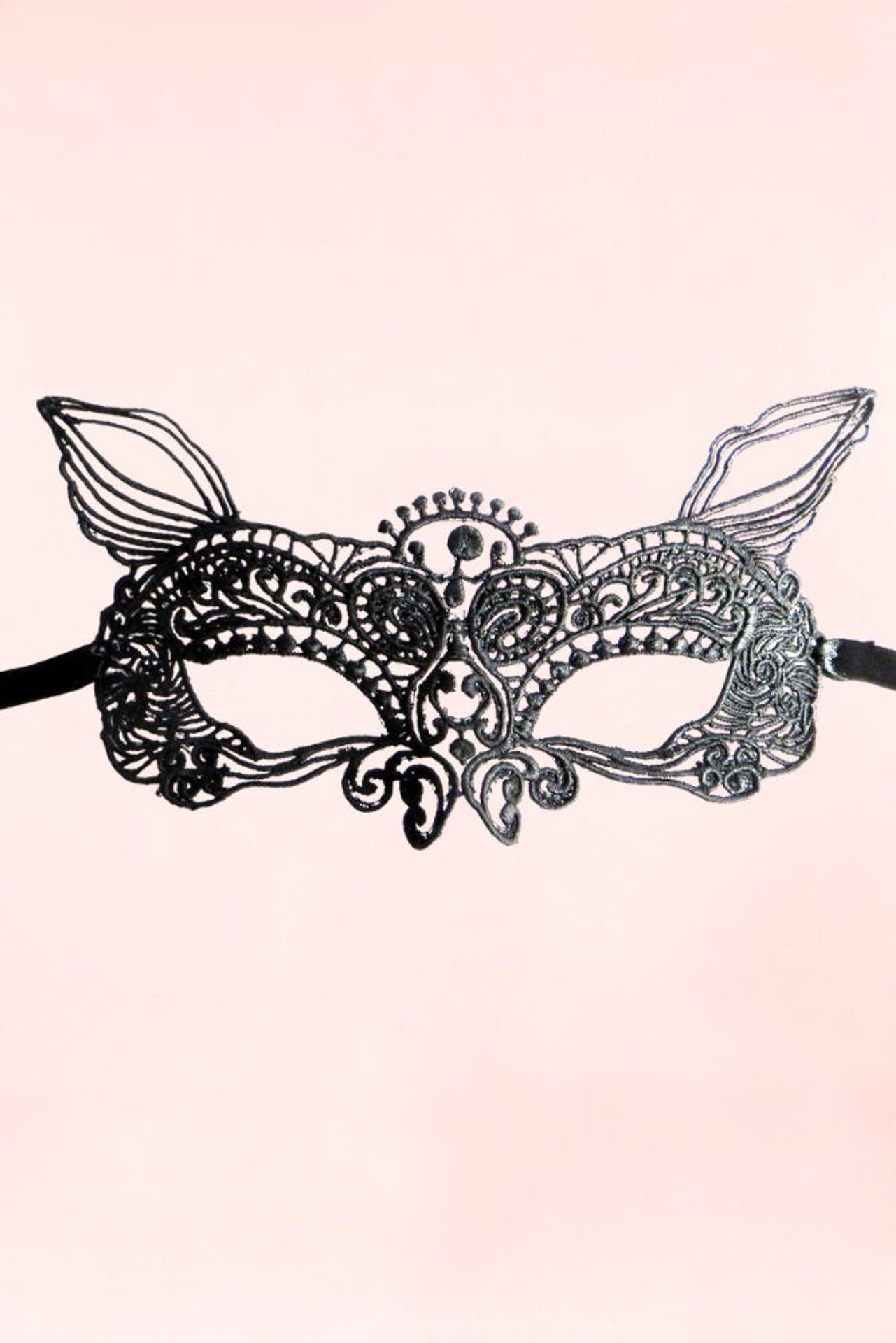 Clara Black Lace Cat Mask.