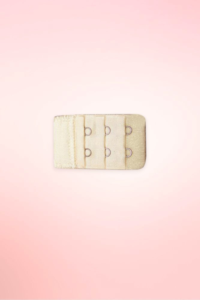 Beige 2 hook bra extender.