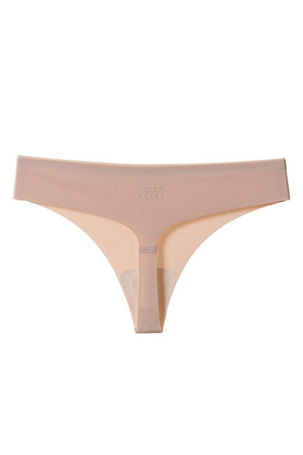 Seamless Laser Cut  Moisture Wicking Lined Barely There Thong 