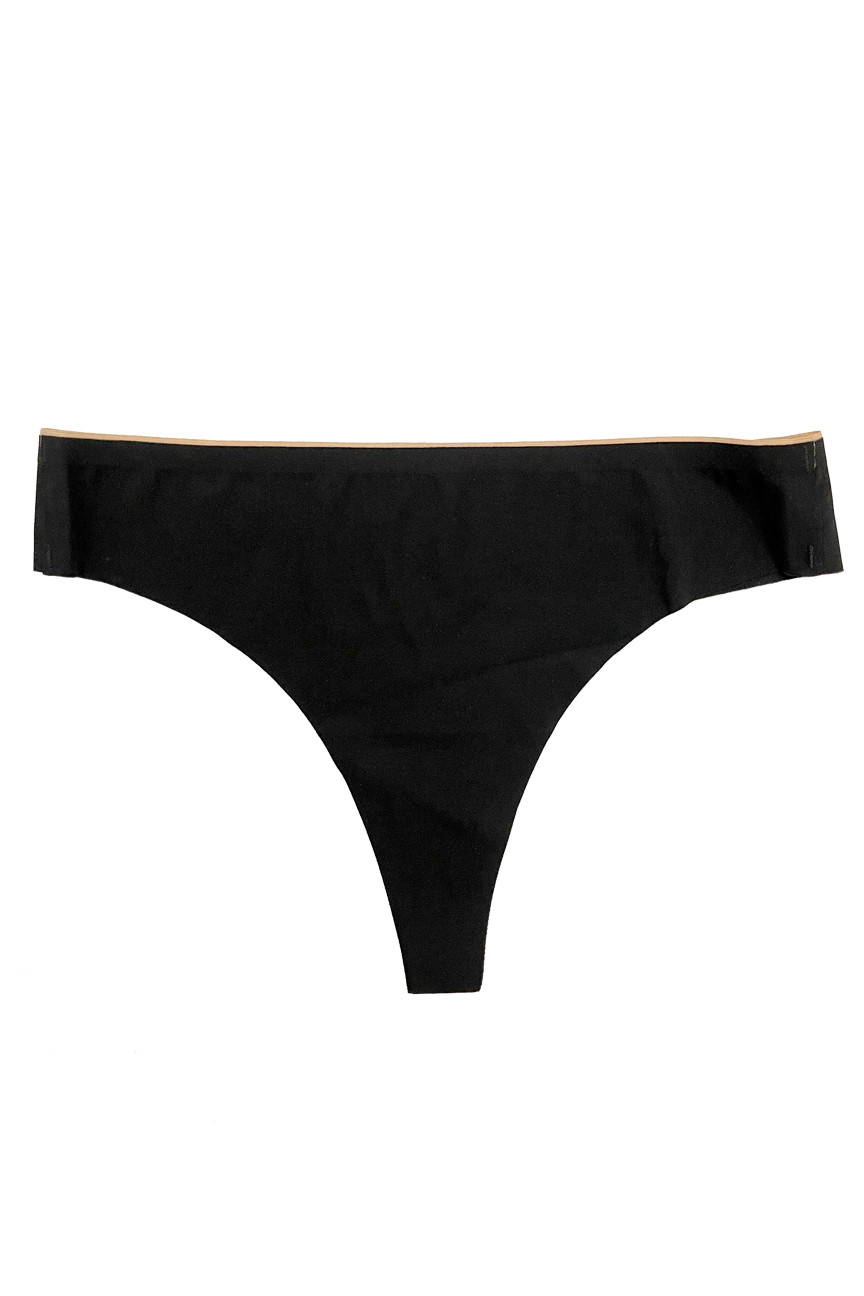 Seamless Laser Cut  Moisture Wicking Lined Barely There Thong 