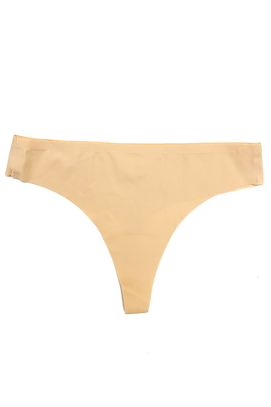 Seamless Laser Cut  Moisture Wicking Lined Barely There Thong 