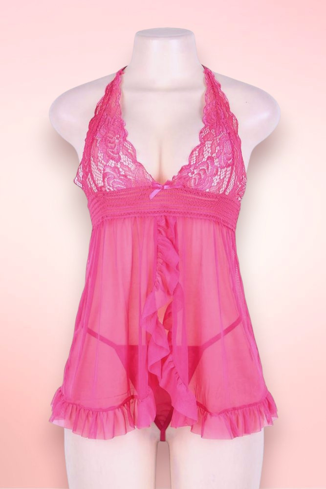 Tammy Pink Open Front Babydoll
