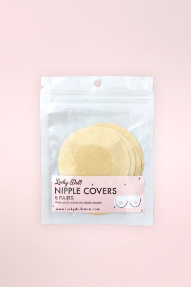 Nude Disposable Nipple Cover Adhesive Tape To Go Braless Backless Tops 5 pairs per pack