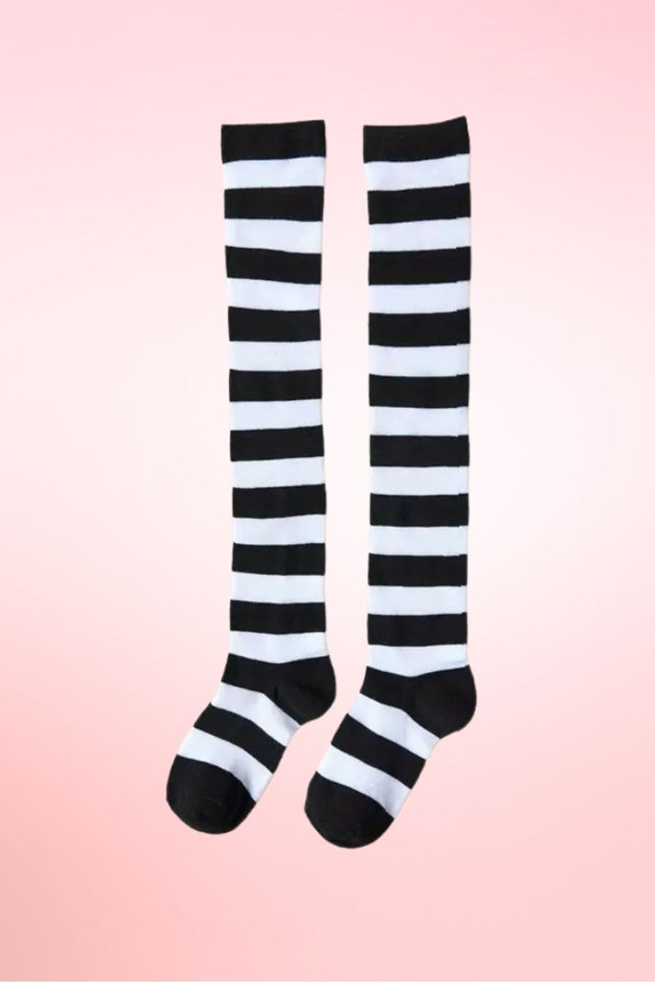 Striped Color Over the Knee High Long Poly Cotton Socks
