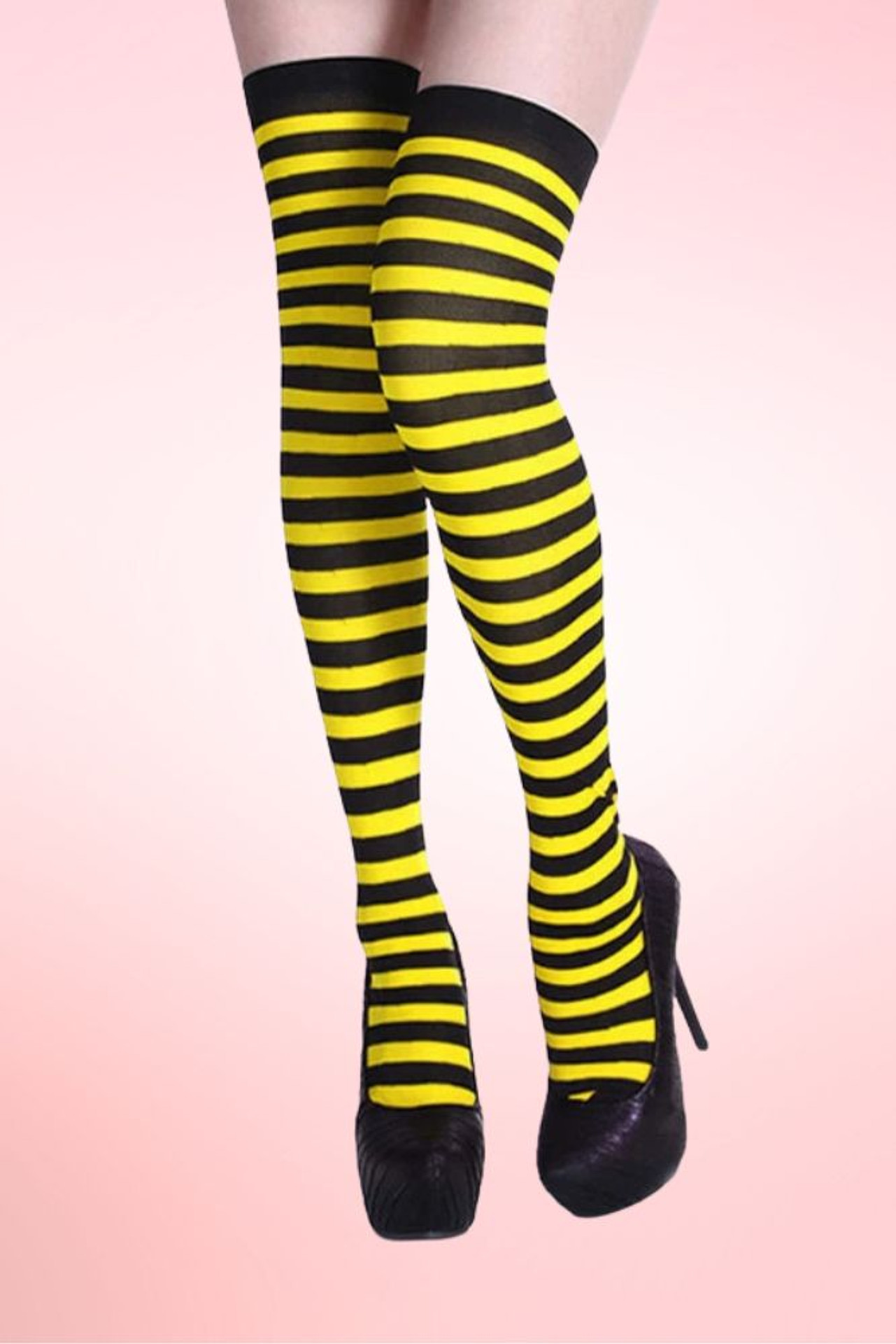 Striped Color Over the Knee High Long Poly Cotton Socks