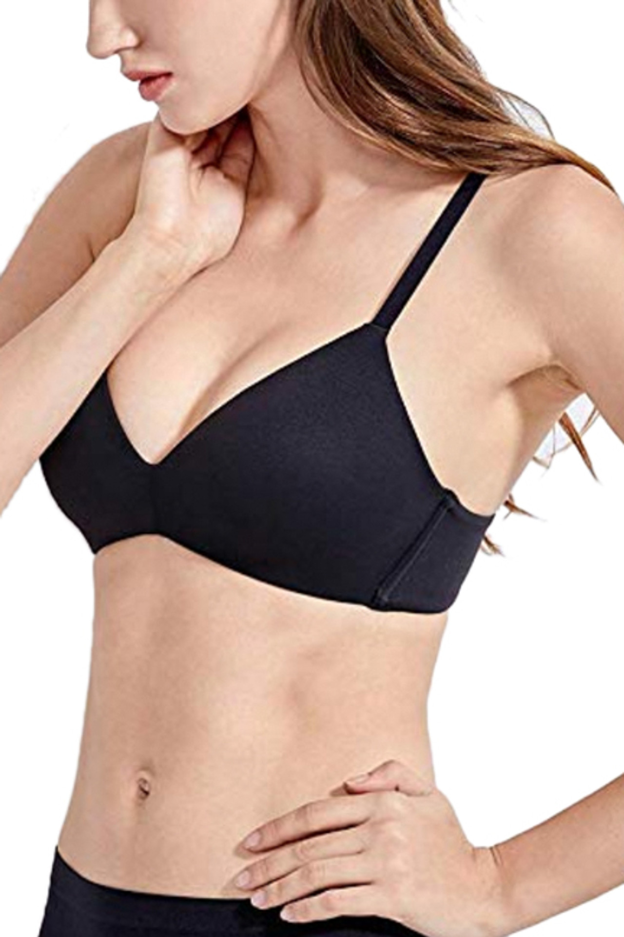 Akiihool Everyday Bras Double Support Wireless Bra, Full Coverage Wirefree  T Shirt Bra, Comfortable Cotton Wirefree Bra, Our Everyday Bra (Khaki,38C)  