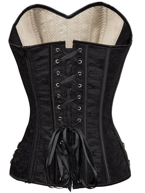 Clementine Beige Fishnet Corset Plus Size