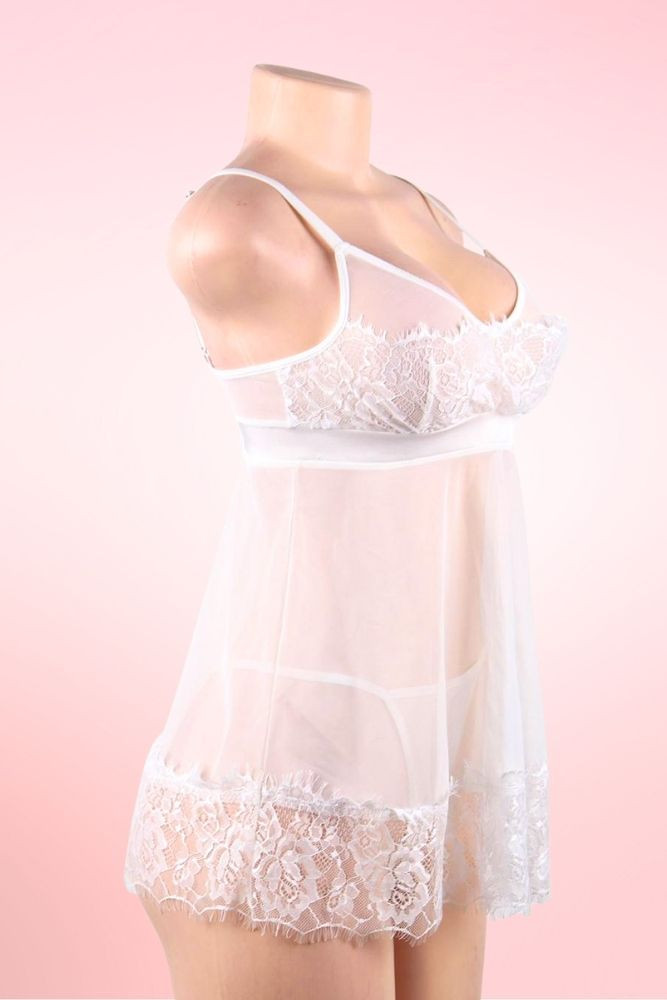 Leila White Bridal Babydoll Lingerie