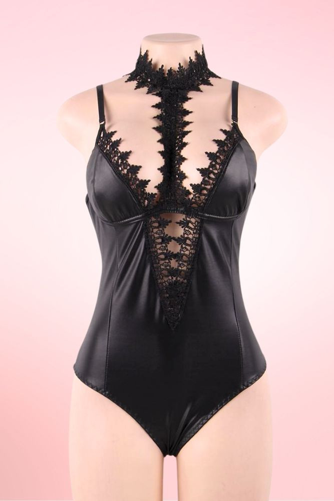 Ivana Vinyl Leather Teddy Bodysuit