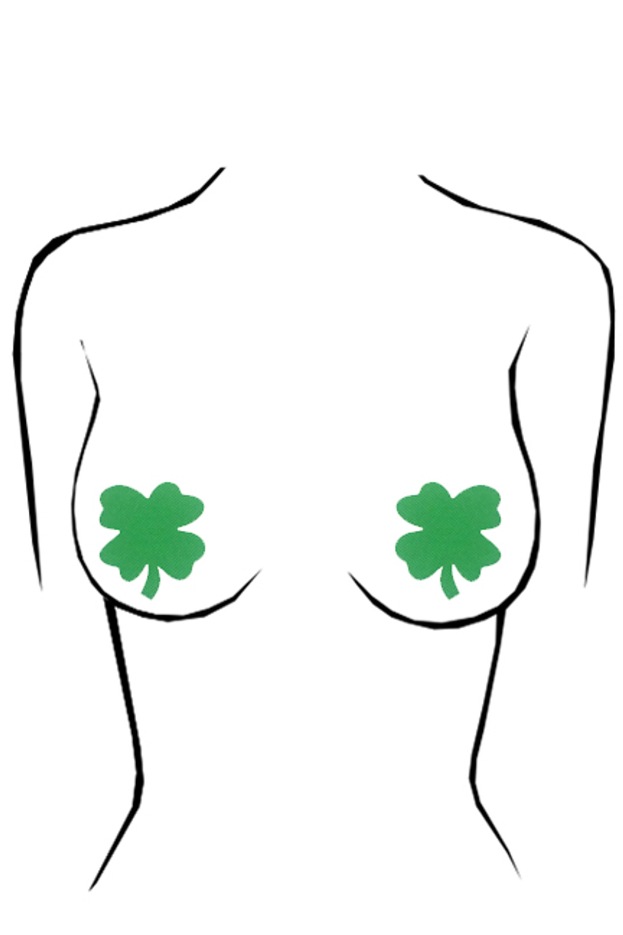 Lucky 4 Leaf Clover St. Patrick´s Day Disposable Nipple Pasties 2 pairs