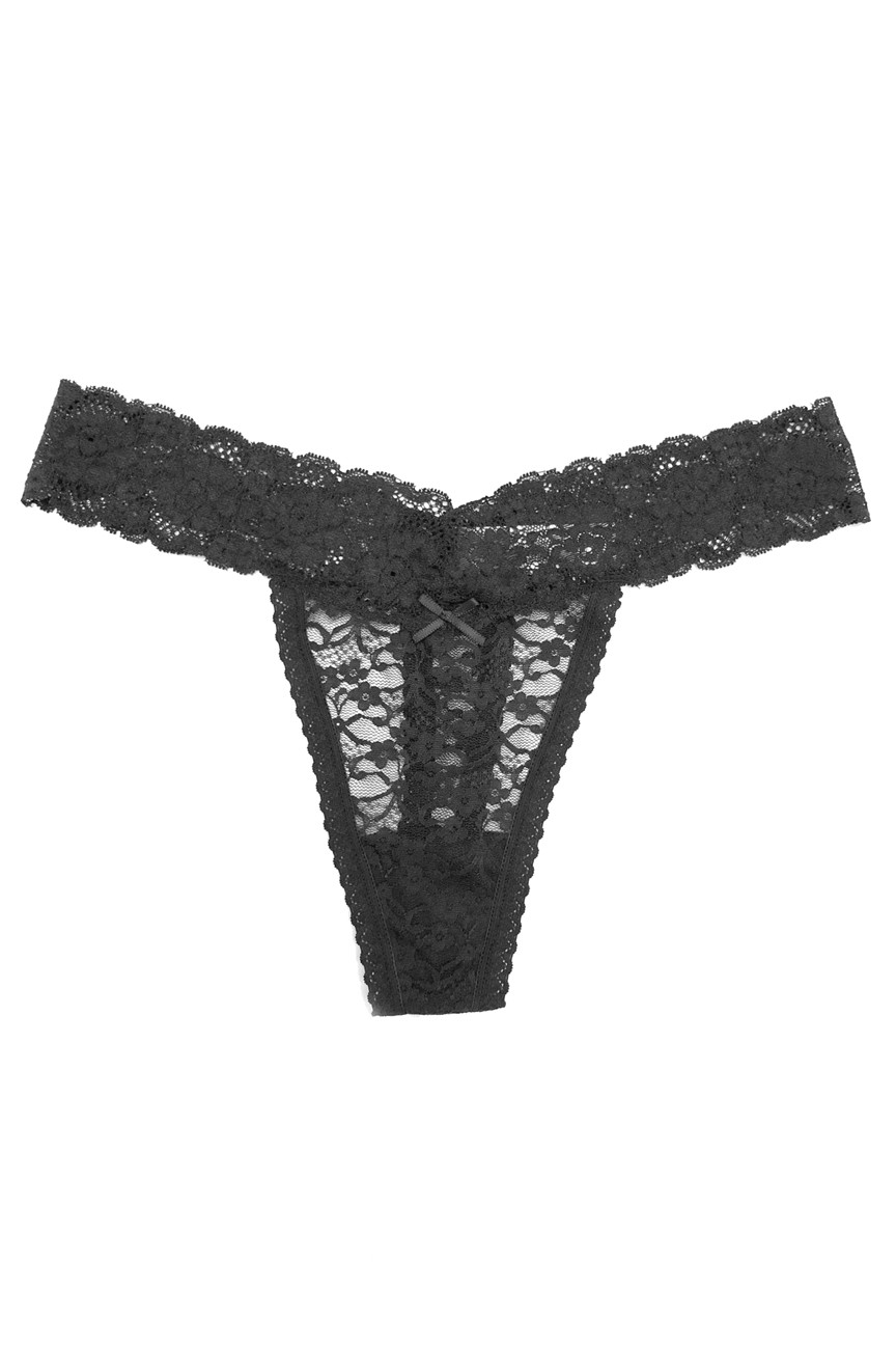 Black Vera Low Rise Classic Lace Thong