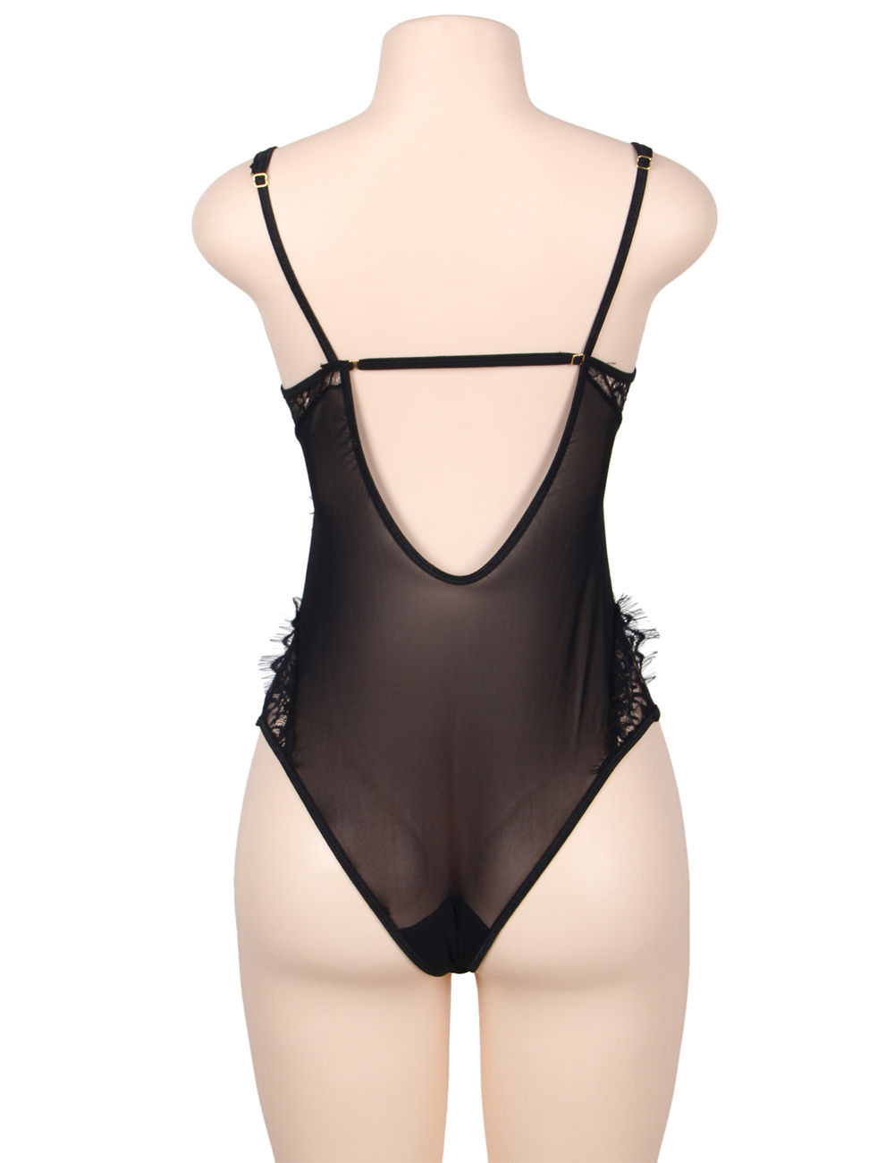 Georgia Lace Mesh Underwire Bodysuit Teddy Plus Size