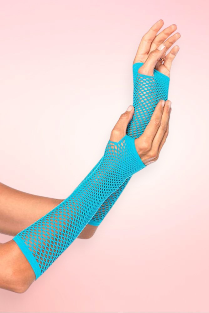 Long Fingerles Fishnet Gloves