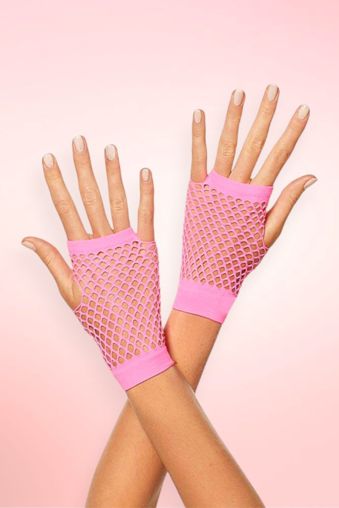Short Fingerless Fishnet Gloves