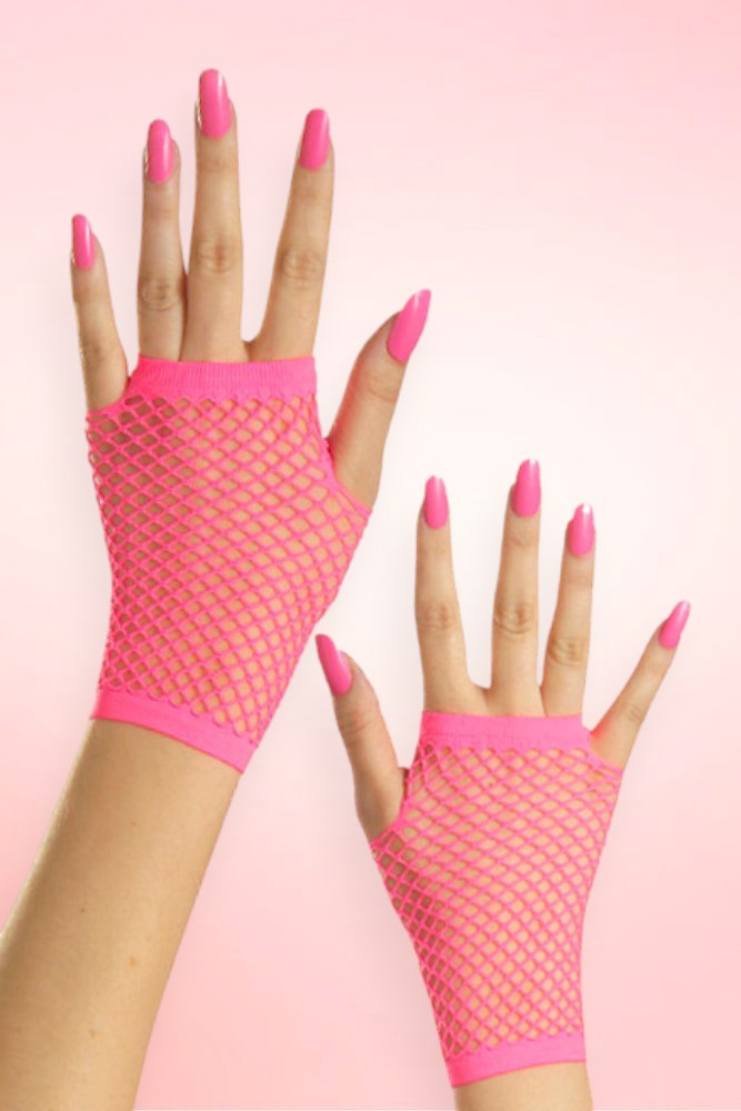 Short Fingerless Fishnet Gloves