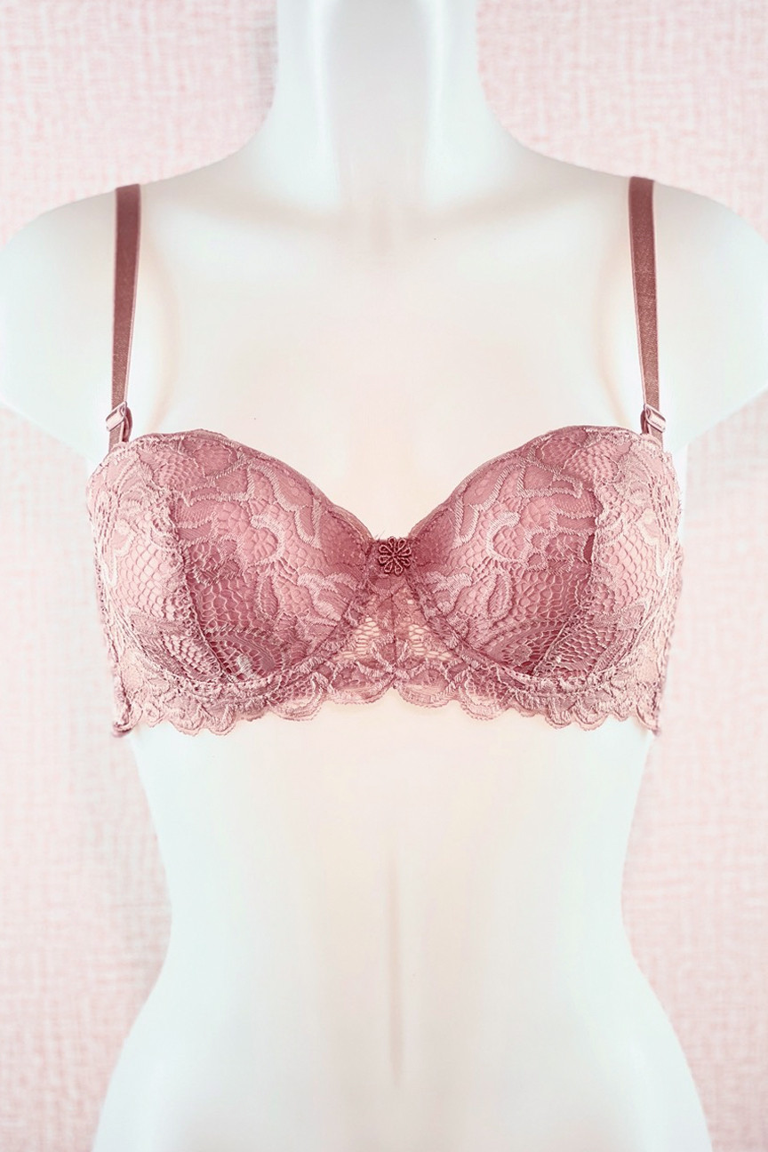 Lace Strapless Balconette Push-up Bra