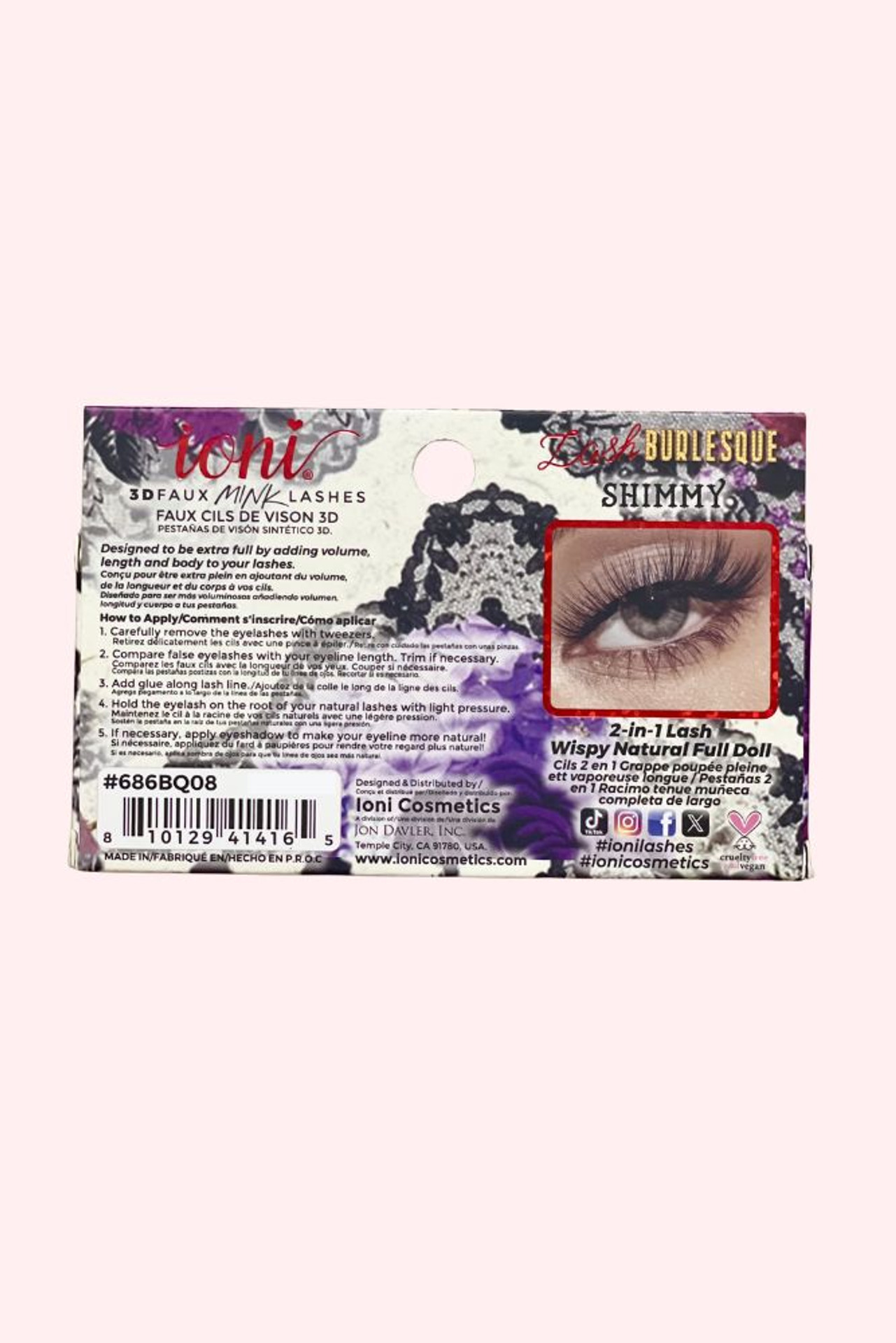 Shimmy – 2-in-1 lash clusters, long and full doll-eyed; wear as a strip or cut into individuals false eyelashes back