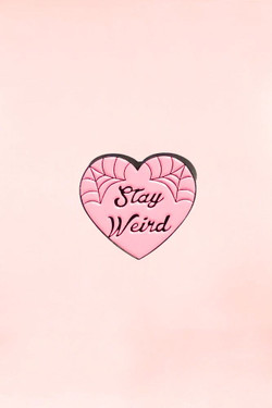 stay weird pink heart enamel lapel pin brooch stay weird pink heart enamel lapel pin brooch