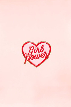 Girl Power Heart Enamel Pin Lapel Brooch Girl Power Heart Enamel Pin Lapel Brooch